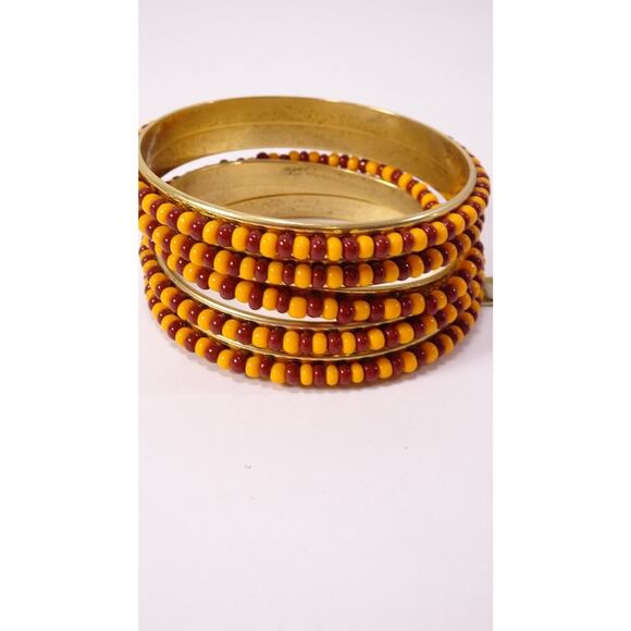 Neiman Marcus Lee Angel Women's Bead Stackable Bangle Bracelet Set 5 NWT 189 - Picture 3 of 7